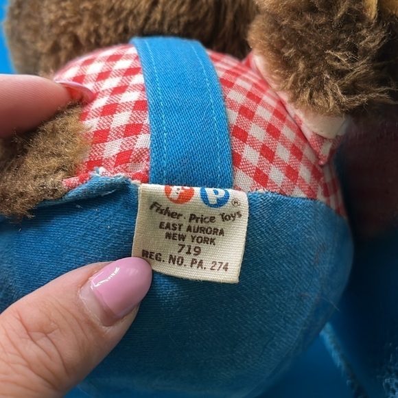 VINTAGE FISHER PRICE BABY TEDDY BEAR CHIME BALL STUFFED ANIMAL PLUSH # 7…​ - Picture 5 of 5
